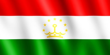 Tacikistan rüzgarda sallayarak bayrak