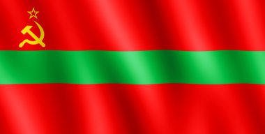 Transdinyester Cumhuriyeti rüzgarda sallayarak bayrak