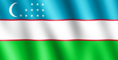 Özbekistan rüzgarda sallayarak bayrak