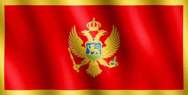 Bandeira de Montenegro acenando ao vento — Fotografia de Stock