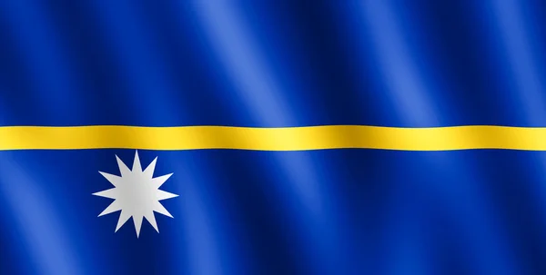 Flagge von Nauru weht im Wind — Stockfoto