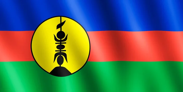 Flag of New Caledonia waving in the wind — Stock Photo, Image