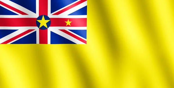 Flag of Niue waving in the wind — Stock Photo, Image