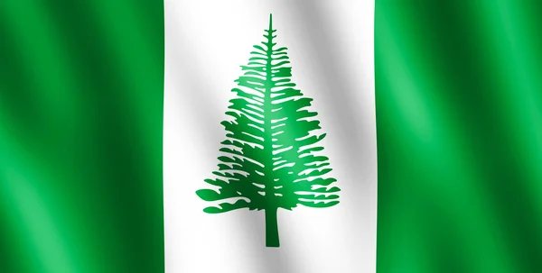 Flag of Norfolk Island waving in the wind — Stock Photo, Image