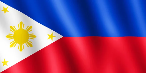 Rüzgarda sallayarak Filipinler bayrağı — Stok fotoğraf