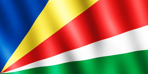 Bandiera delle Seychelles sventola nel vento — Foto Stock
