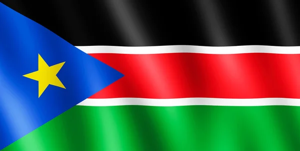 Флаг Южного Судана, размахивающий ветром — стоковое фото