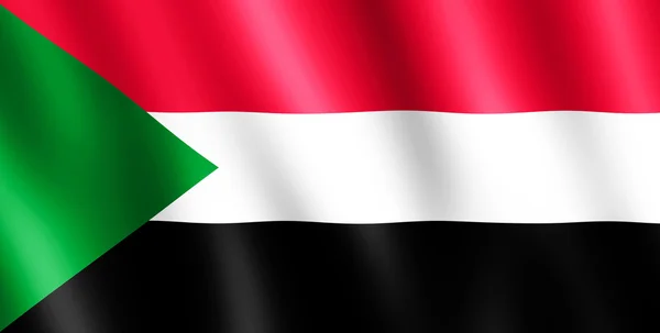 Flag of Sudan waving in the wind — Stock Photo, Image