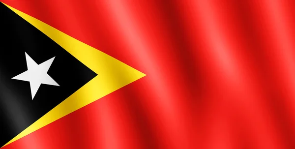 Флаг Восточного Тимора, размахивающий на ветру — стоковое фото