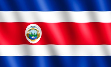 Flag of Costa Rica waving in the wind clipart