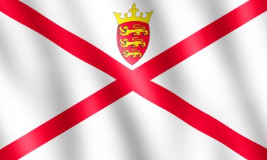 Jersey yetki rüzgarda sallayarak bayrak