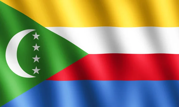 Bandeira das Comores acenando ao vento — Fotografia de Stock