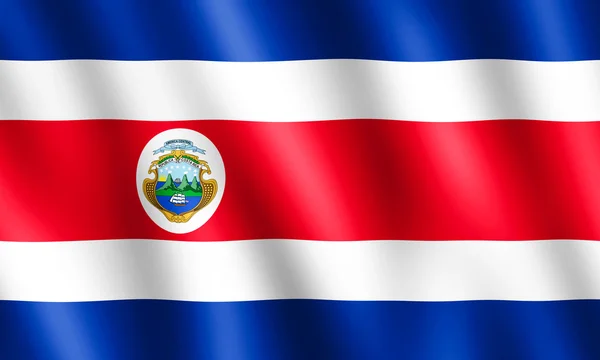 哥斯大黎加在风中挥舞着旗子 — 图库照片