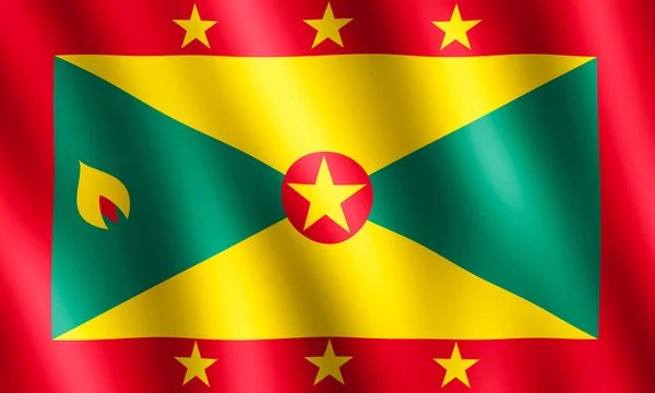 Flag of Grenada waving in the wind — Stock Photo, Image