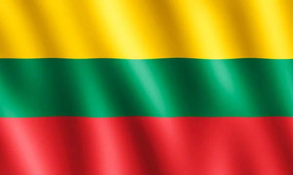Bandeira da Lituânia acenando ao vento — Fotografia de Stock