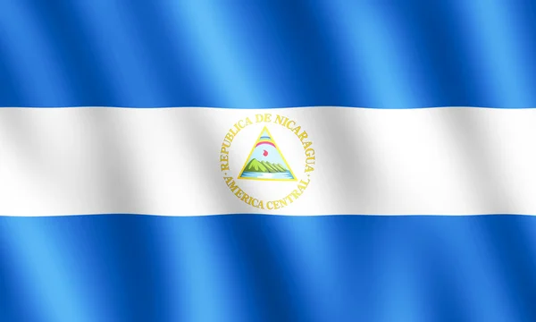 Bandeira da Nicarágua acenando ao vento — Fotografia de Stock
