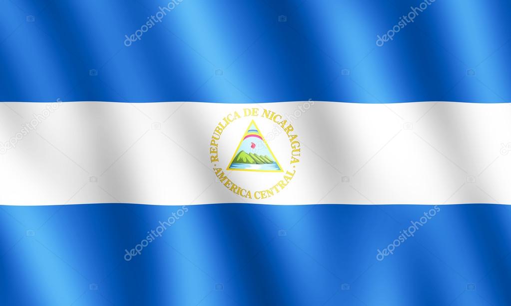 Flag of Nicaragua waving in the wind
