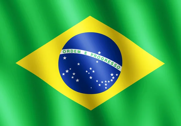 Bandeira do brasil acenando ao vento — Fotografia de Stock