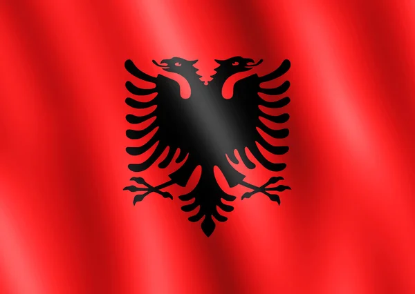 Bandiera dell'Albania sventola nel vento — Foto Stock