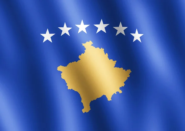 Bandeira do Kosovo acenando ao vento — Fotografia de Stock