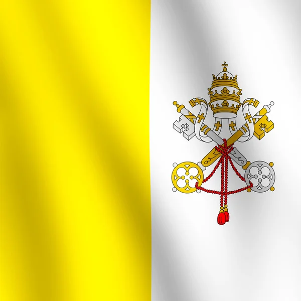 Drapeau de l'Etat de la Cité du Vatican agitant le vent — Photo