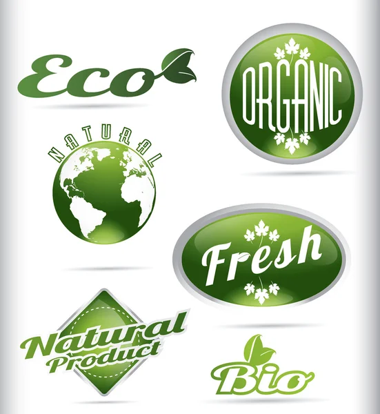 Logos de eco bio — Archivo Imágenes Vectoriales