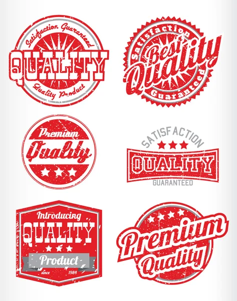 Premium quality labels with removable grunge effect — Stock Vector