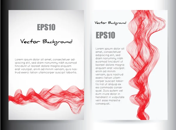 Kertas kartu bisnis dunia dalam desain merah modern dengan efek asap vektor - Stok Vektor