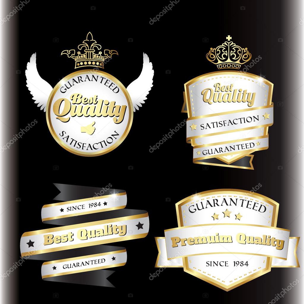 Vintage golden black premium quality labels