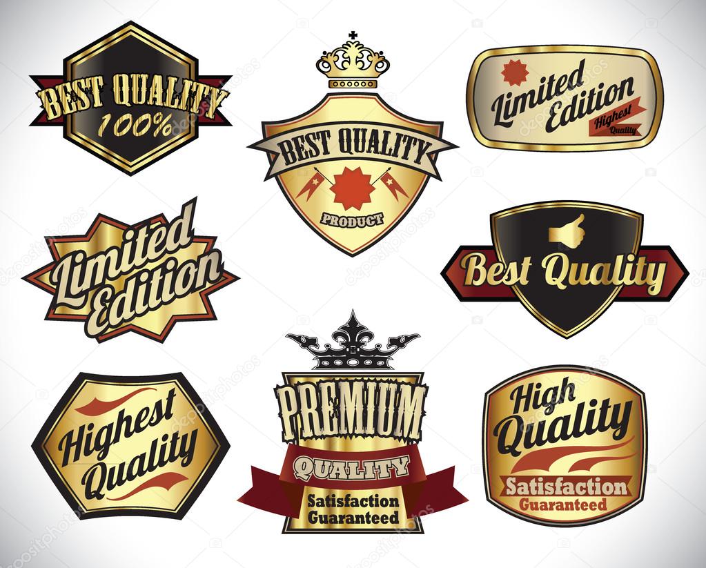 Premium quality labels with removable grunge effect