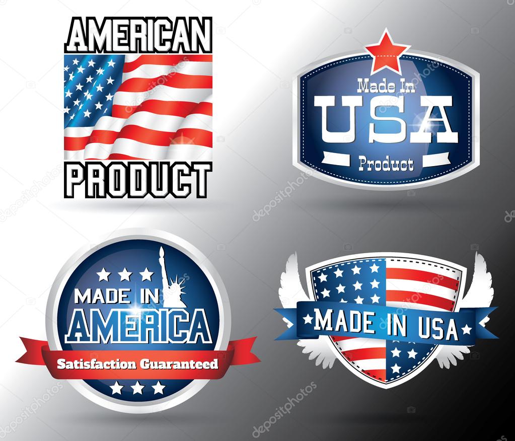 American made in usa retro vintage old school labels