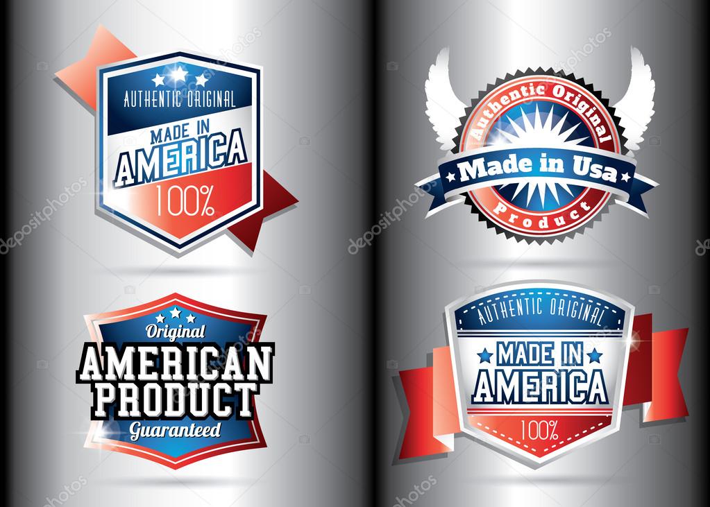 American made in usa retro vintage old school labels