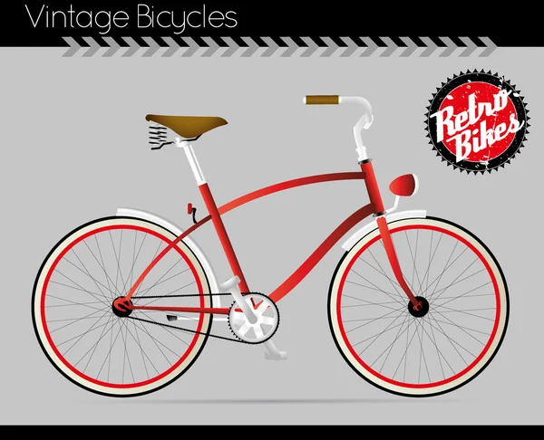 Detaljerad retro cykel — Stock vektor