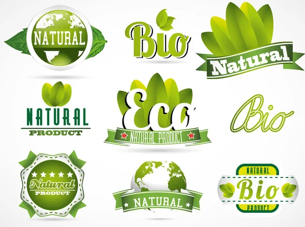 Labels voor natuurlijke producten — Stockvector