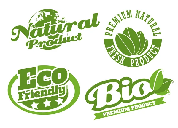 Etiquetas para productos naturales — Vector de stock