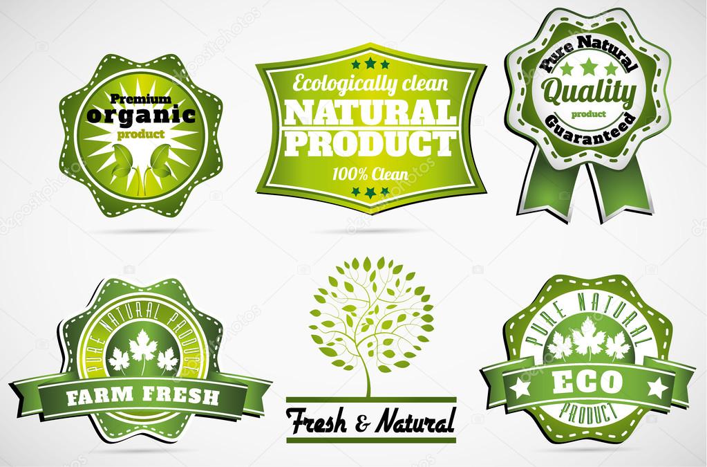 Labels for natural products — Stock Vector © Sulovsky 63402307