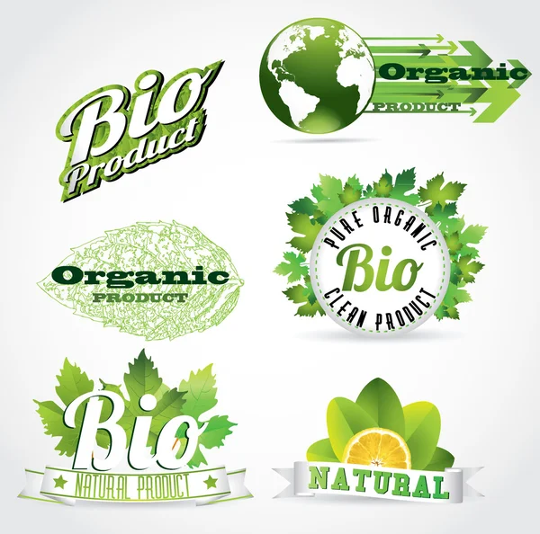 Etiquetas para productos naturales — Vector de stock