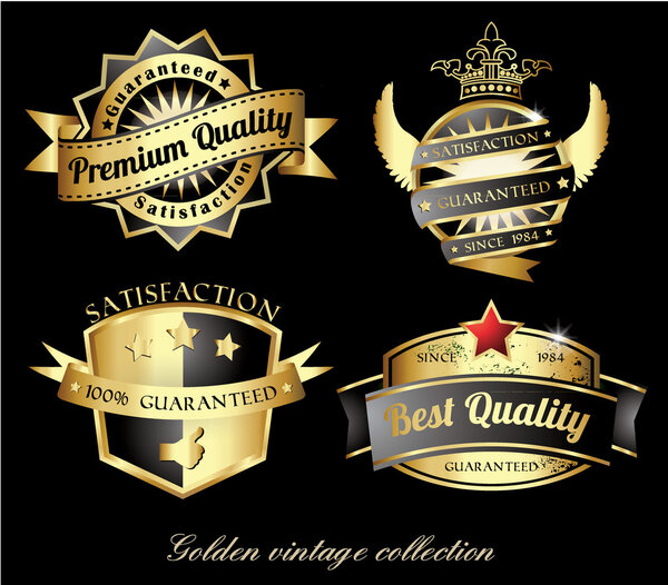 Golden vintage labels