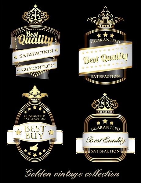 Quality golden  labels — Stock Vector