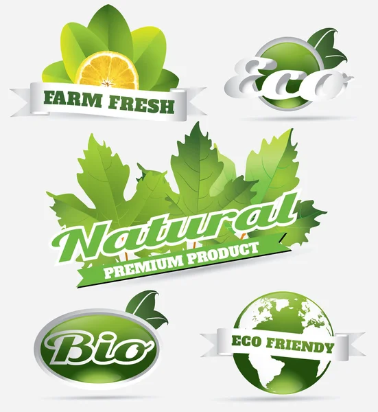 Labels for natural products — Stock Vector