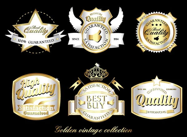 Vintage golden labels — Stock Vector