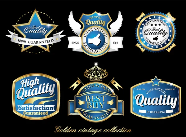 Golden quality labels — Stock Vector