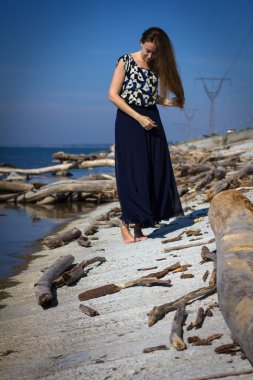 günlükleri plajda kız