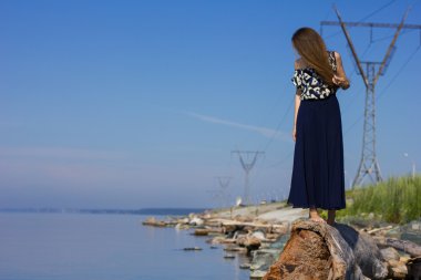 günlükleri plajda kız