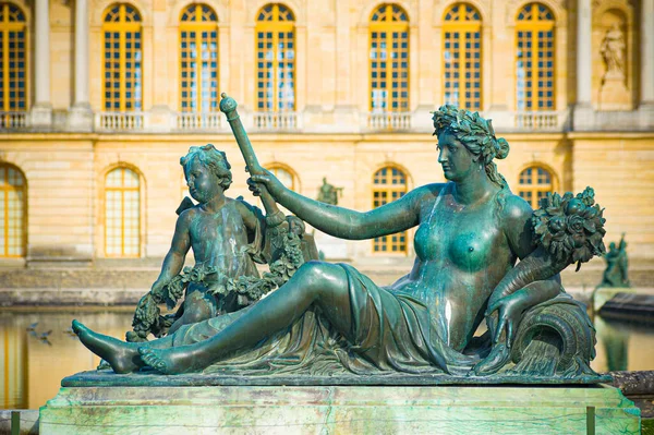 Famoso Palácio Versalhes Com Belos Jardins Livre Perto Paris França — Fotografia de Stock