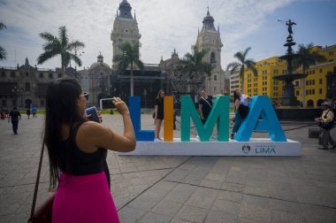 Lima, Peru, 14 Ocak 2020. Lima ana parkı