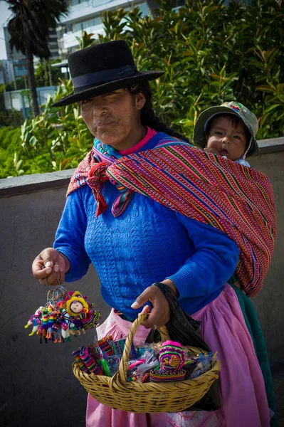 Lima Perù Gennaio 2020 Cholita Nome Della Tradizionale Donna Peruviana — Foto Stock