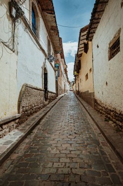 Cusco şehrinin caddesi, Cusco şehrinin panoramisi, İnka kültürünün merkezi.