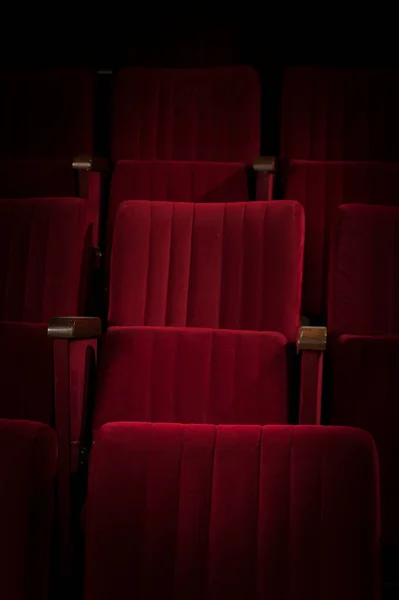 Fotele Kinowe Teatralne Gotowe Występu — Zdjęcie stockowe