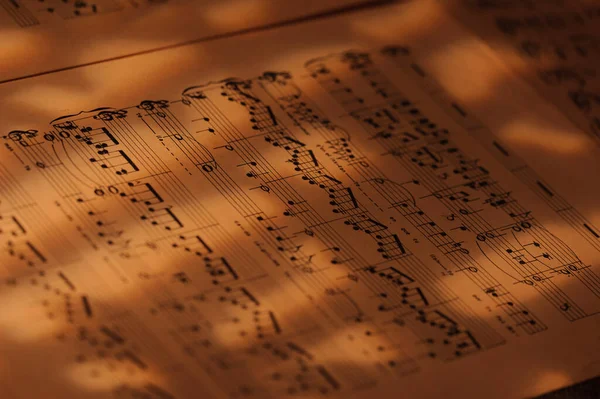 Güzel ışıklandırmalı müzik notaları
